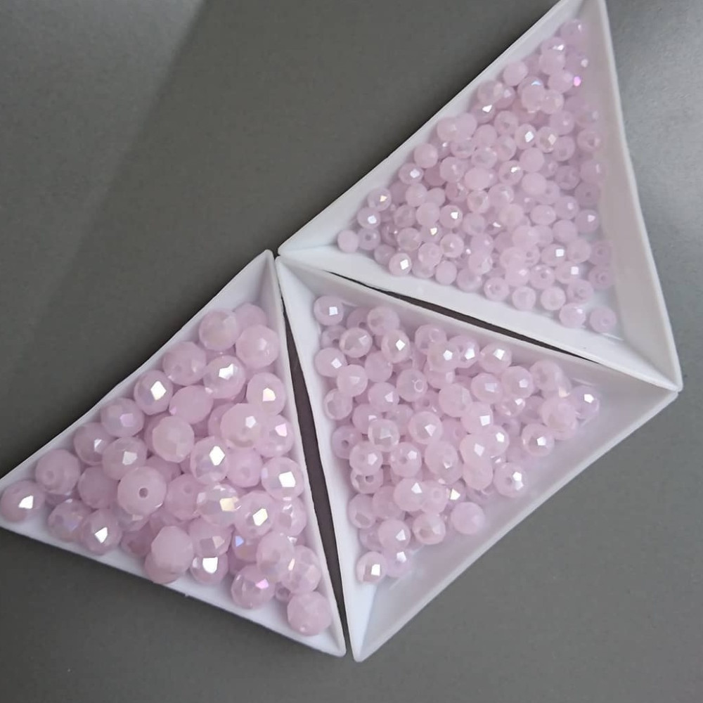 Rondel Crystal Pink Matte AB 8mm