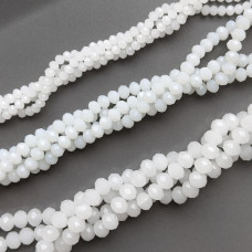 Krištáľový Rondel biely opál 8 mm 65 ks