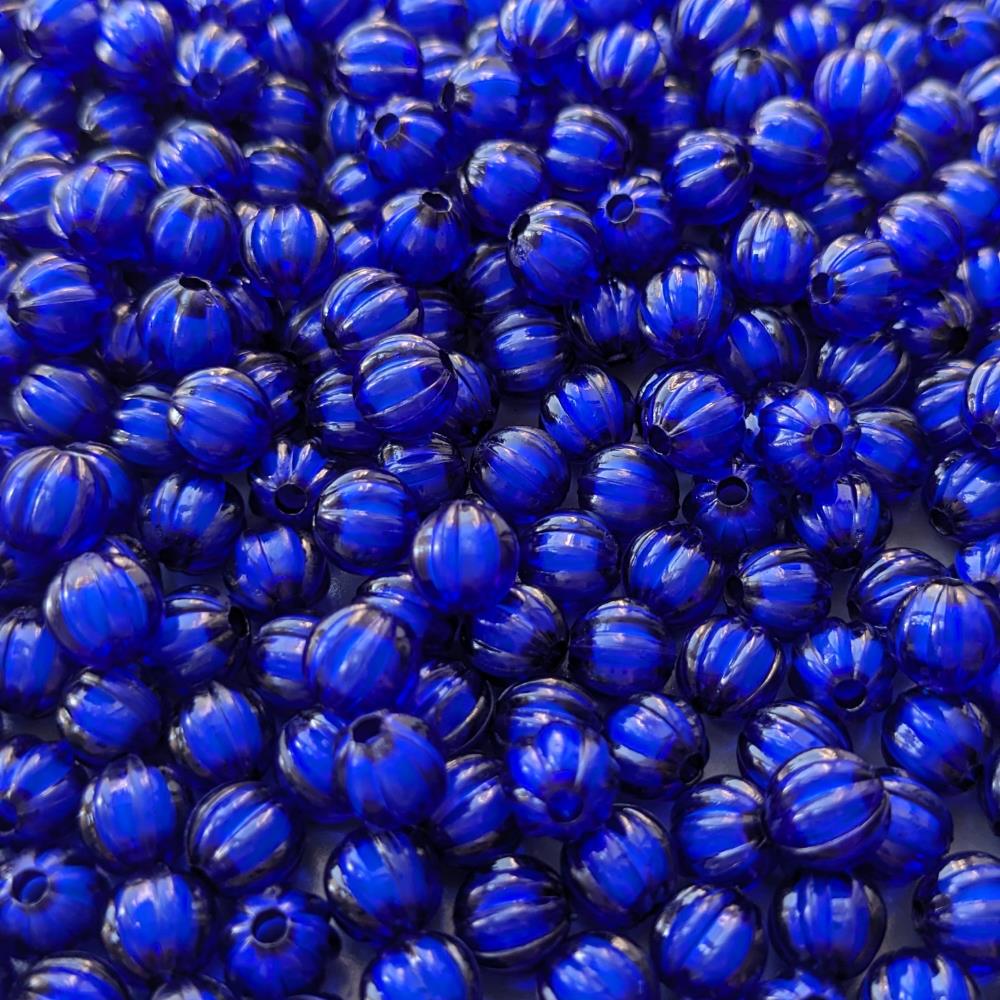 Okrъhle korбlky "melуn", 8 mm, tmavomodrэ akryl, 500 gramov