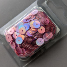 6 mm ružové dúhové flitre, 5 gramov