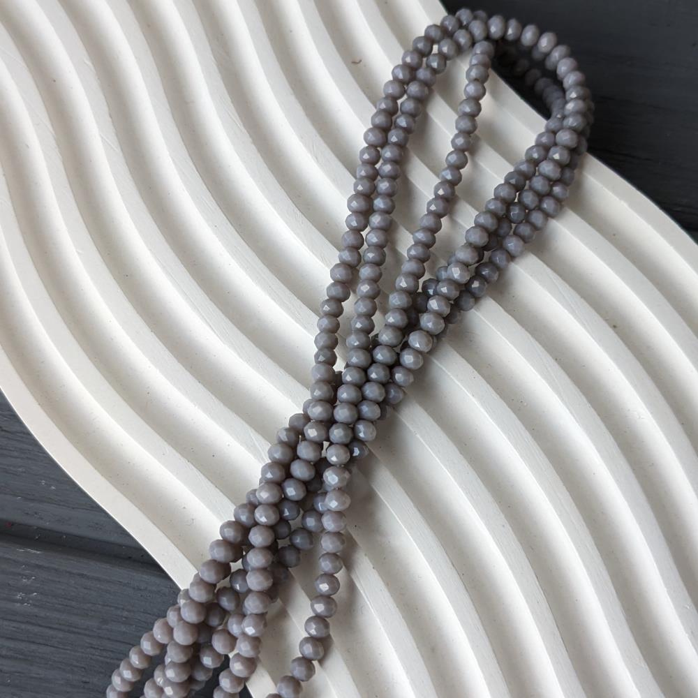 Kryštál Rondel, tmavosivý matný, 4 mm