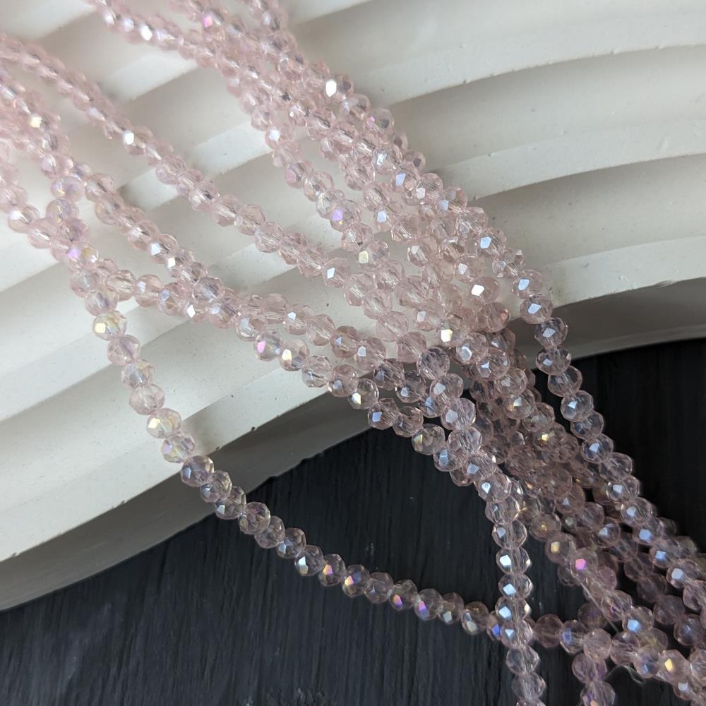 Rondel Crystal Pink Transparent AB 2,5 mm