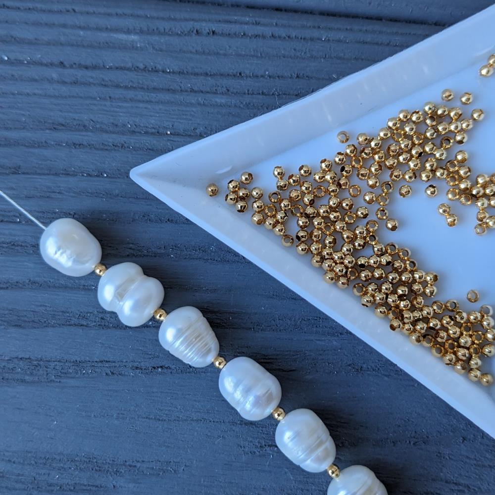 guľôčka mosadz pozlátená 18K 2 mm 20 ks