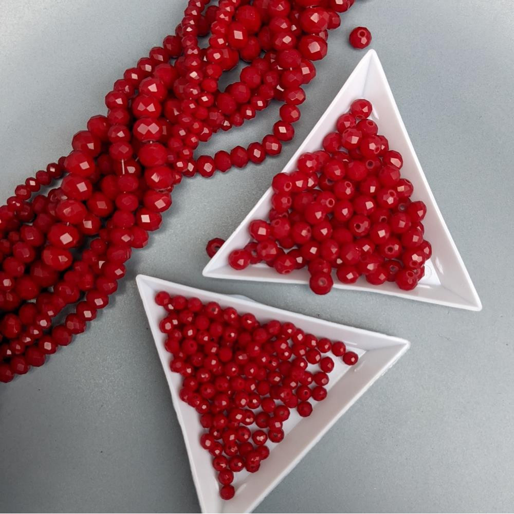 Bordový rondelový matný krištáľ, 6 mm