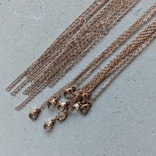 Retiazka z nehrdzavejúcej ocele s ružovým zlatom, 1,5 mm, 45 cm + 5 cm