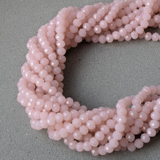 Rondel Crystal, matná prášková ružová, 6 mm