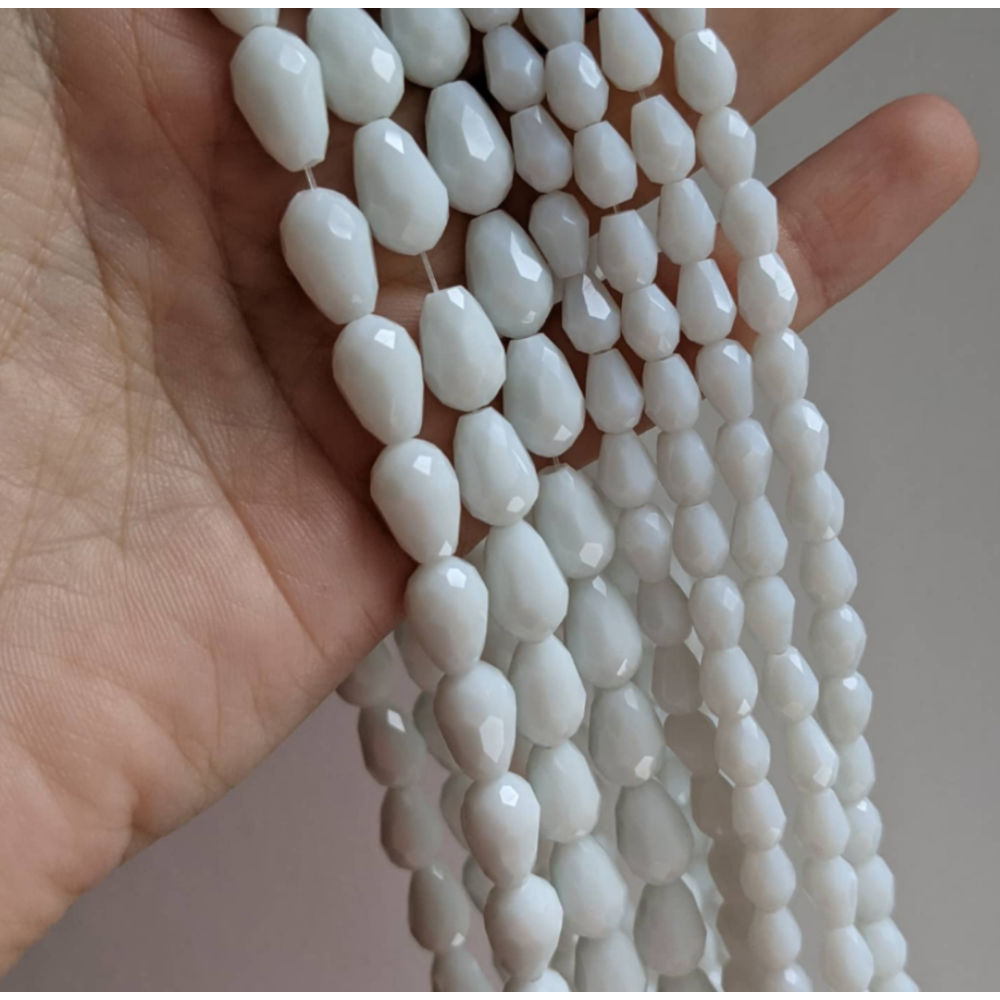 Krištáľová kvapka biela matná 8*12