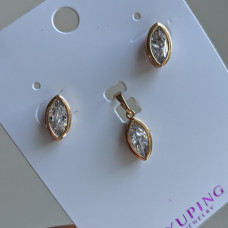 Sada náušníc a príveskov Xuping, pozlátené 6x12