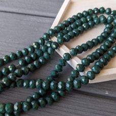 Kryštál Rondel, tmavozelený matný, 8 mm