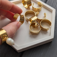 Základňa prsteňa s 10 mm očkom, pozlátená 18K zlatom