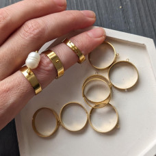 Základňa prsteňa s 5 mm očkom, pozlátená 18K zlatom