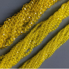 Rondel krištáľovo žltá transparentná 4 mm.