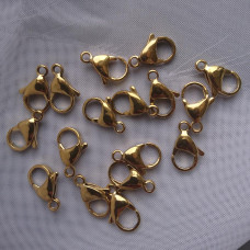 15mm oceľová karabína zlatá