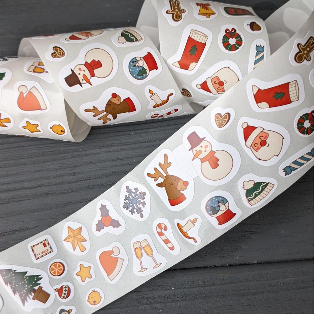 Vianočné nálepky, 1-1,5 cm, 300 ks.