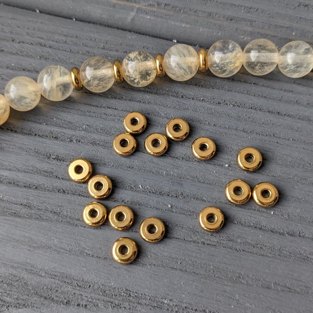 rondel nerez zlatá 6 mm.