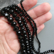 Čierny krištáľ Rondel 4 mm