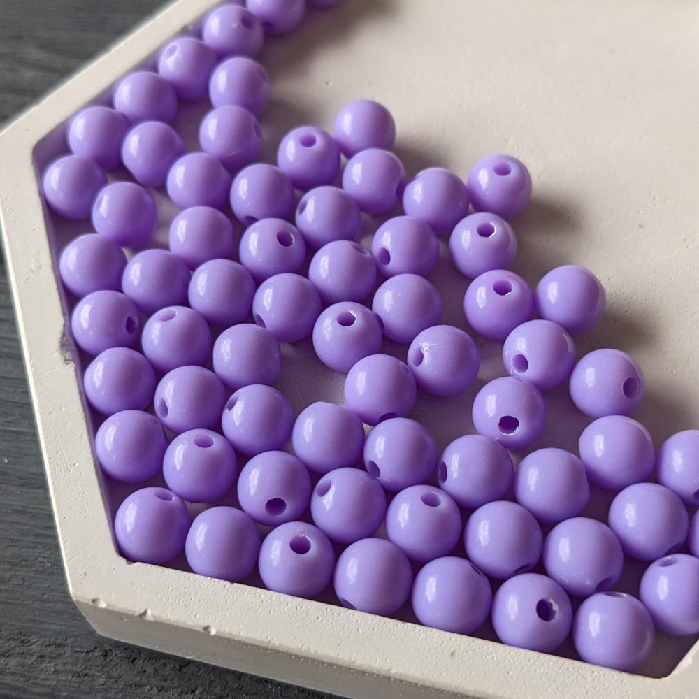 8 mm lesklй fialovй akrylovй korбlky marshmallow, 500 gramov, 1700 ks.