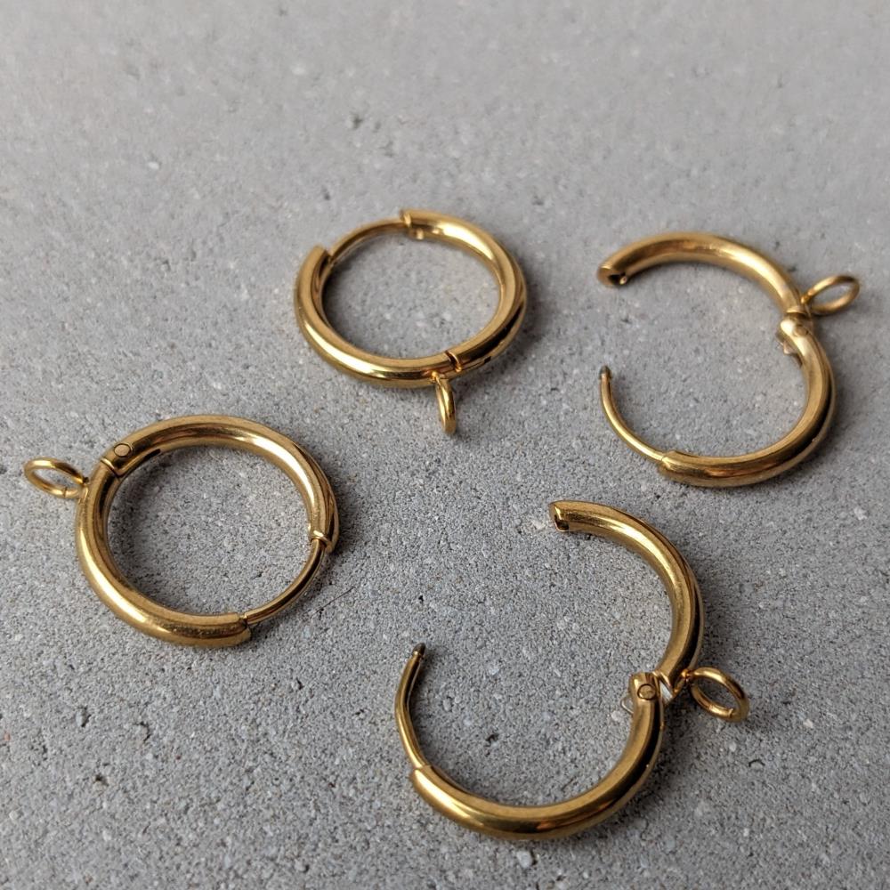 Okrúhle náušnice z nehrdzavejúcej ocele, 17 mm, krížové pútko