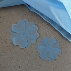 Okrúhly modrý šifónový kvet, 5 cm