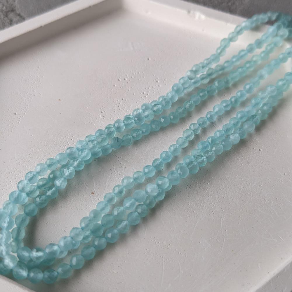 Mačacie oko, 3,2 mm, modré fazety, 38 cm
