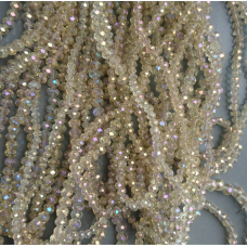 Crystal Rondel piesková transparentná AB 6 mm 90 ks.