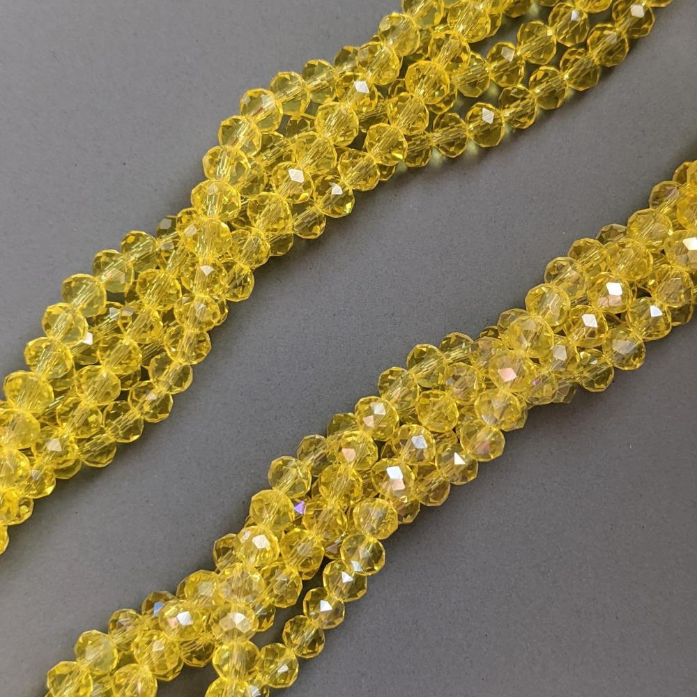Crystal Rondel žltý transparent 6 mm 80 ks.
