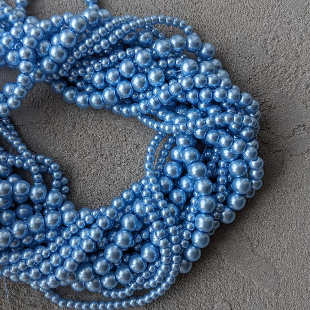 Modré perly 6 mm 142 ks