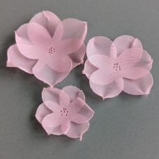 Ružový kvet z marshmallow šifónu, 3 cm