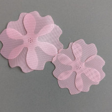 Okrúhly ružový šifónový kvet, 4 cm