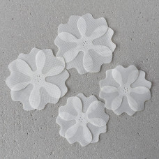 Okrúhly kvet zo slonovinového šifónu, 5 cm.